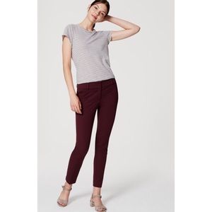 LOFT julie skinny fit pant in maroon